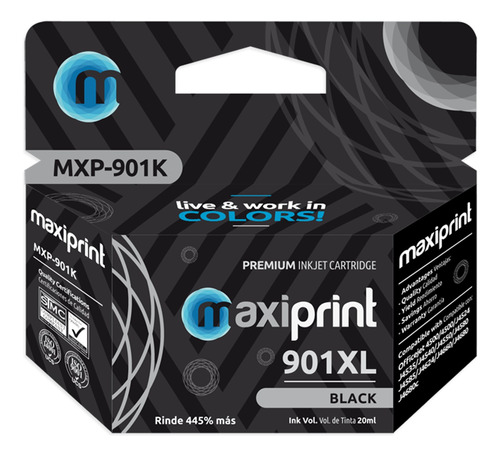 [901XL-NEGRO] Maxiprint - Cartucho Tinta Negro 901XL