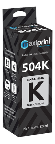 [504K-127ML] Maxiprint - Tinta Compatible Epson 127ml Negro 504K