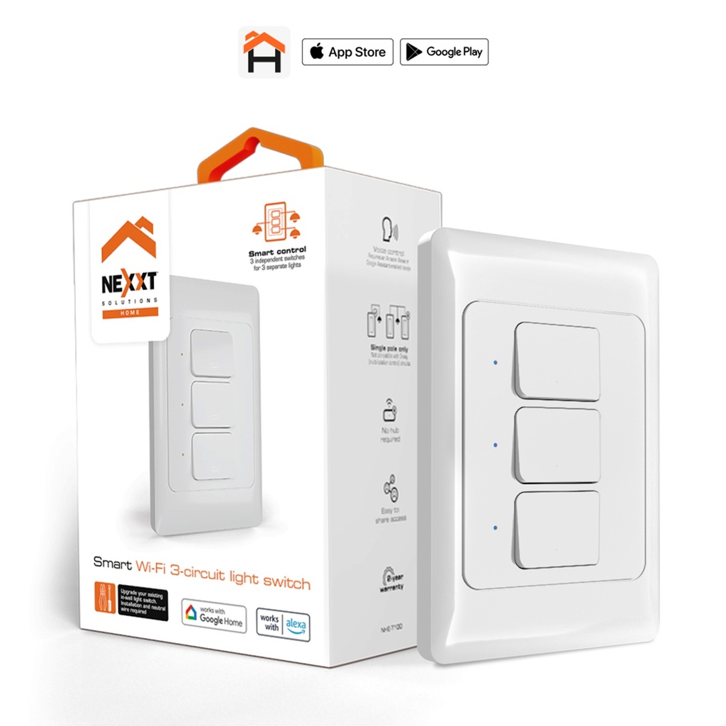 [NHE-T100] Nexxt Home - Interruptor Triple Inteligente WiFi