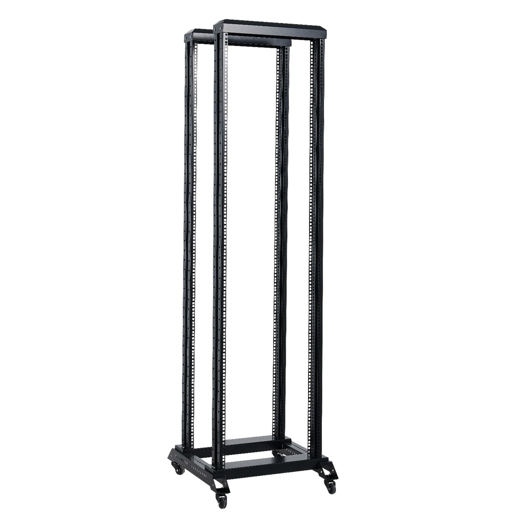 [OR4-42-BLACK] Onlink - Rack de Piso Abierto con Ruedas 42U 150Kg 4 Postes 600x2053mm