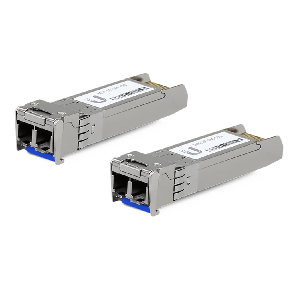 [UF-SM-10G] Ubiquiti - UFiber Módulo SFP+ 10Gb Transceptor MiniGibic MonoModo 10 Gbps Hasta 10 km Conectores LC [2 Unidades]