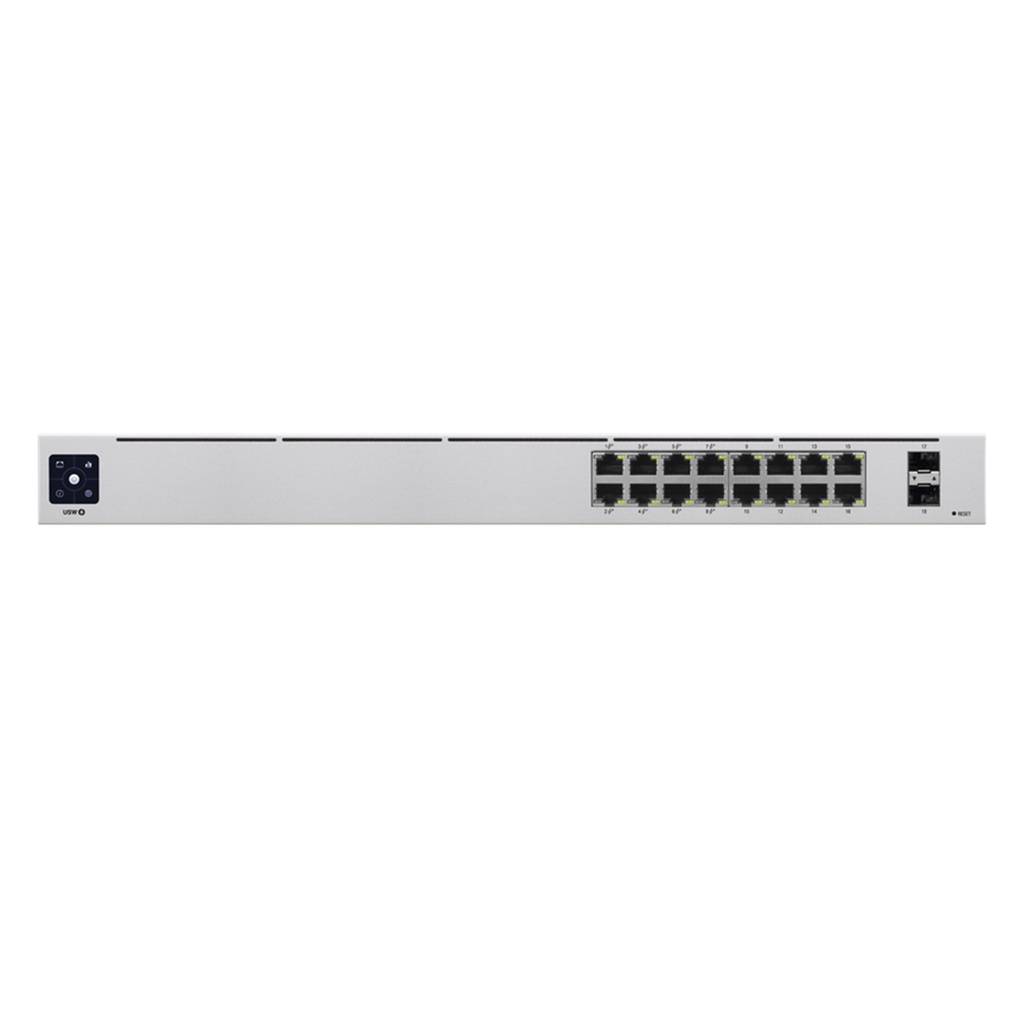 [USW-16-POE] Ubiquiti - UniFi Switch Gen2 Capa 2 de 16 Puertos [8 Puertos PoE 802.3af/at + 8 Puertos Gigabit] + 2 Puertos 1G SFP 42W