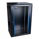 [WM6415-450-BLACK] Onlink - Rack de Pared [15U] Cerrado Fijo 600x450x769mm con 3 Cerraduras y Puerta de Vidrio [Negro]