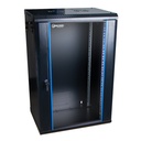 [WM6418-450-BLACK] Onlink - Rack de Pared [18U] Cerrado Fijo 600x450x901mm con 3 Cerraduras y Puerta de Vidrio [Negro]
