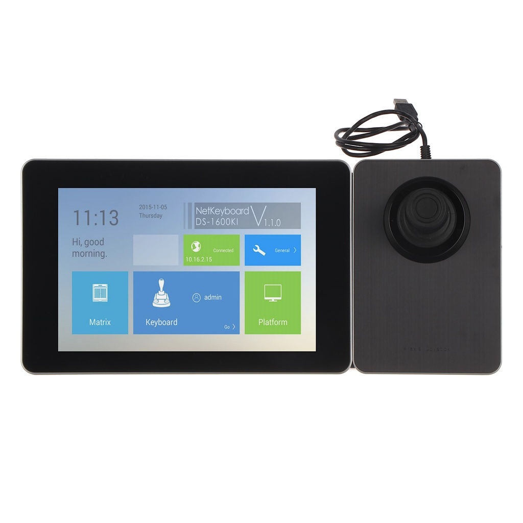 [DS-1600KI] Hikvision - Controlador IP Joystick con Pantalla Táctil de 10.1" S.O. Android ver. 4.4 Compatible con Cámaras IP PTZ IP DVRs NVRs Soporta Hikvision HiLook