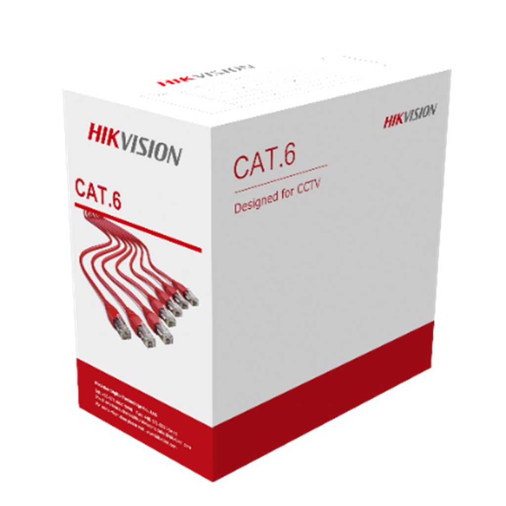 [DS-1LN6U-SC0] Hikvision - Cable UTP CAT6 (Categoria 6) 100% Cobre Interior (Naranja) [Caja 305 Metros]