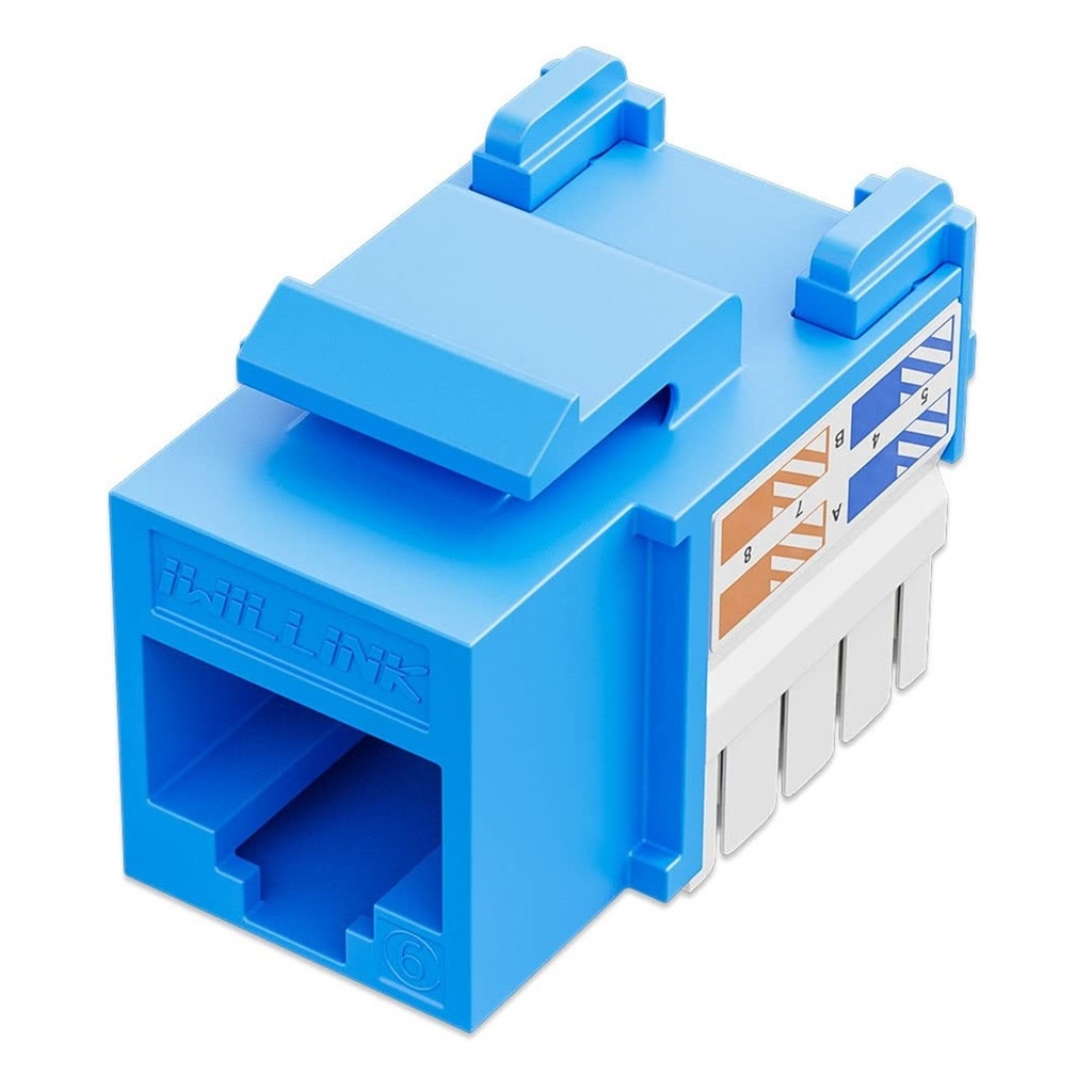 [IWI-KRJ-C6-BLUE] Iwillink  - Conector Keystone Jack Coupler RJ-45 CAT6 (Categoria 6) (Azul) [Unidad]