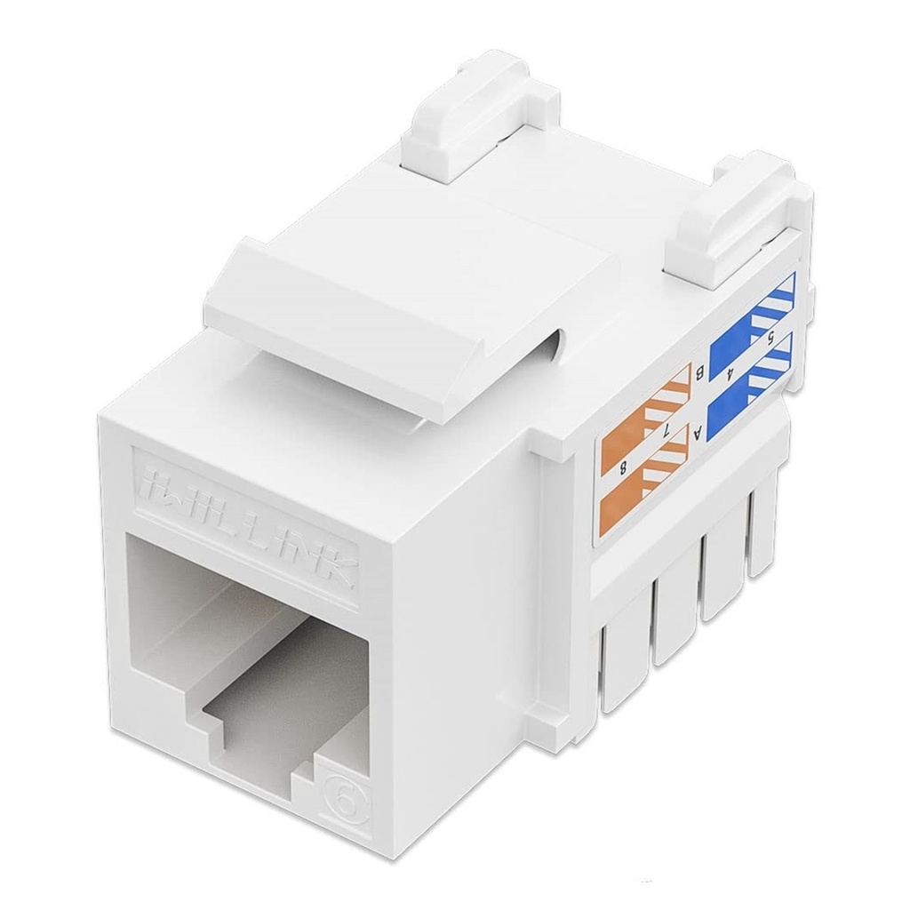 [IWI-KRJ-C6-WHITE] Iwillink  - Conector Keystone Jack Coupler RJ45 CAT6 (Categoria 6) (Blanco) [Unidad]