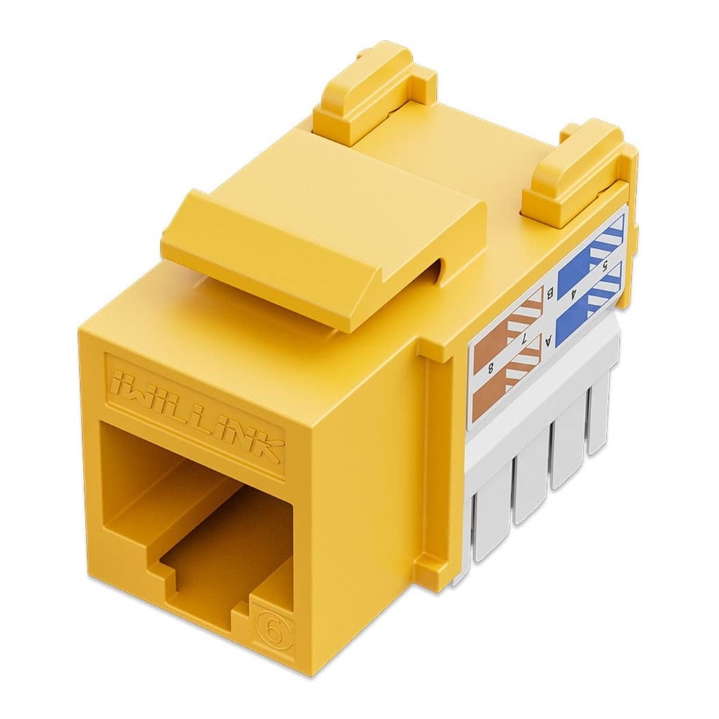 [IWI-KRJ-C6-YELLOW] Iwillink  - Conector Keystone Jack Coupler RJ45 CAT6 (Categoria 6) Amarillo [Unidad]