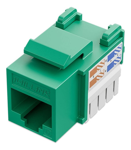 [IWI-KRJ-C6-GREEN] Iwillink  - Conector Keystone Jack Coupler RJ45 CAT6 (Categoria 6) Verde [Unidad]
