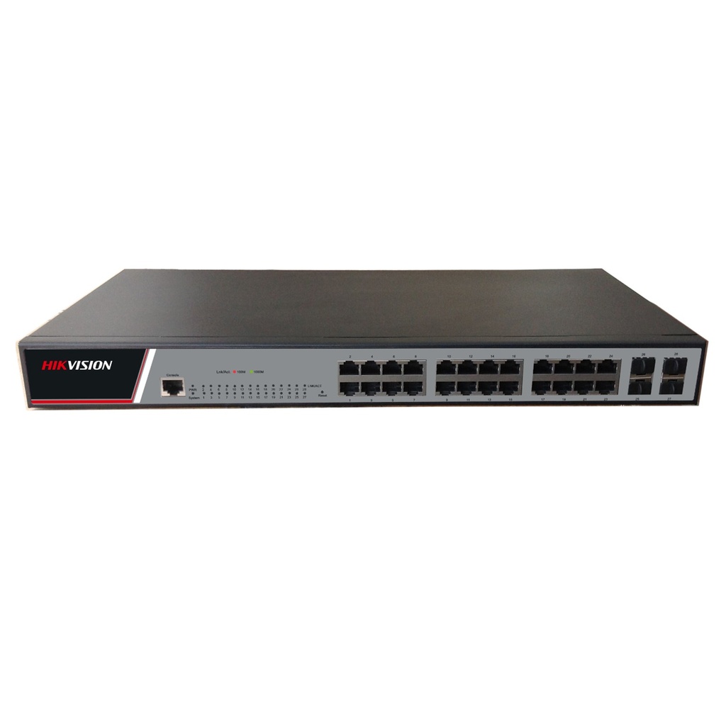 [DS-3E2528] Hikvision - Switch Gigabit Administrable 24 Puertos 10/100/1000 Mbps 4 Puertos SFP de Uplink