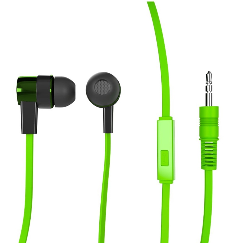 [XTG235GREEN] Xtech - Audifono ON-THE-GO Internos con Microfono [Verde] Cable [1 Metro]