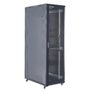 [A36837-MDM/600x800-BLACK] Onlink - Rack de Piso [37U] Cerrado 600x800x1832mm con Puerta Frontal de Malla y Doble Puerta Trasera de Malla [Negro]