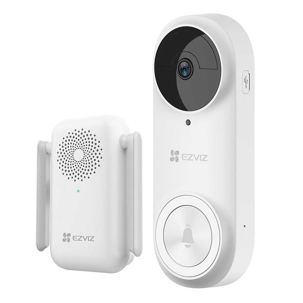 [CS-DB2-A0-2C5WPBR] Ezviz - Kit Video Portero Wi-Fi 2K+ 5MP Detección Inteligente Comunicación Bidireccional con Batería de 5200 mAh