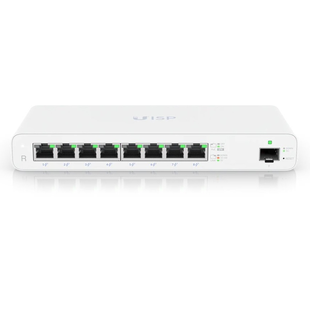 [UISP-R] Ubiquiti - UISP Router Gigabit PoE Pasivo con 8 Puertos para Implementaciones MicroPoP y Redes Seguras