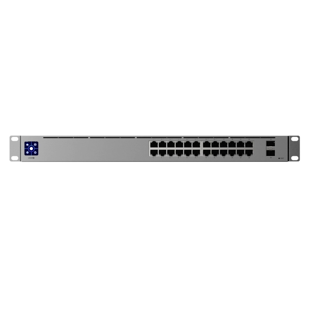 [USW-24] Ubiquiti - Switch UniFi Capa 2 de 24 Puertos 10/100/1000 Mbps + 2 Puertos 1G SFP Pantalla Informativa