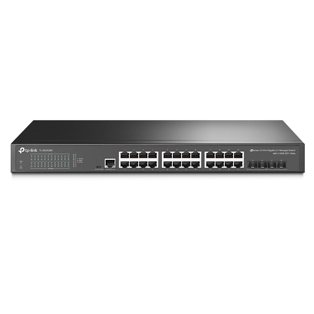 [TL-SG3428X] TP-Link - Switch Administrable 24 Puertos Gigabit L2+ con 4 Ranuras 10GE SFP+