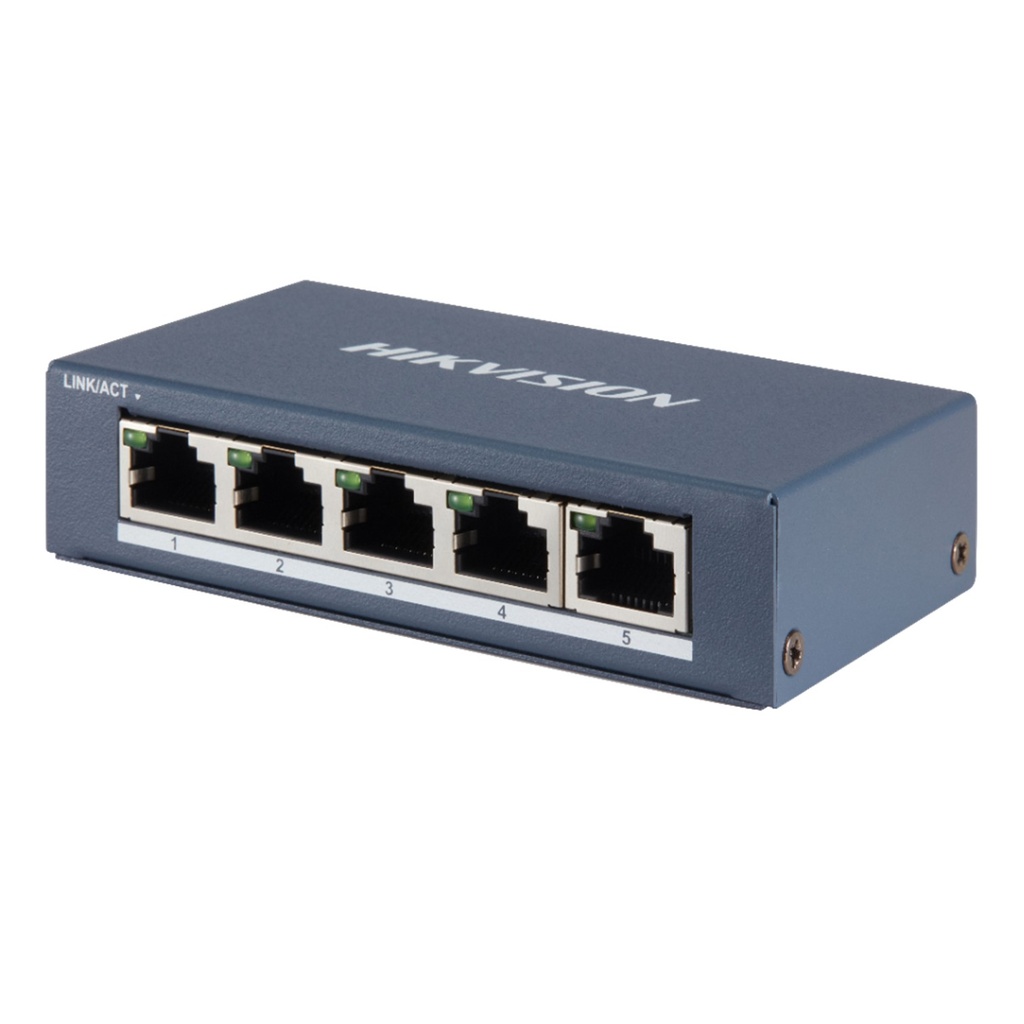 [DS-3E0505-E] Hikvision - Switch de Escritorio de 5 Puertos a 10/100/1000 Mbps