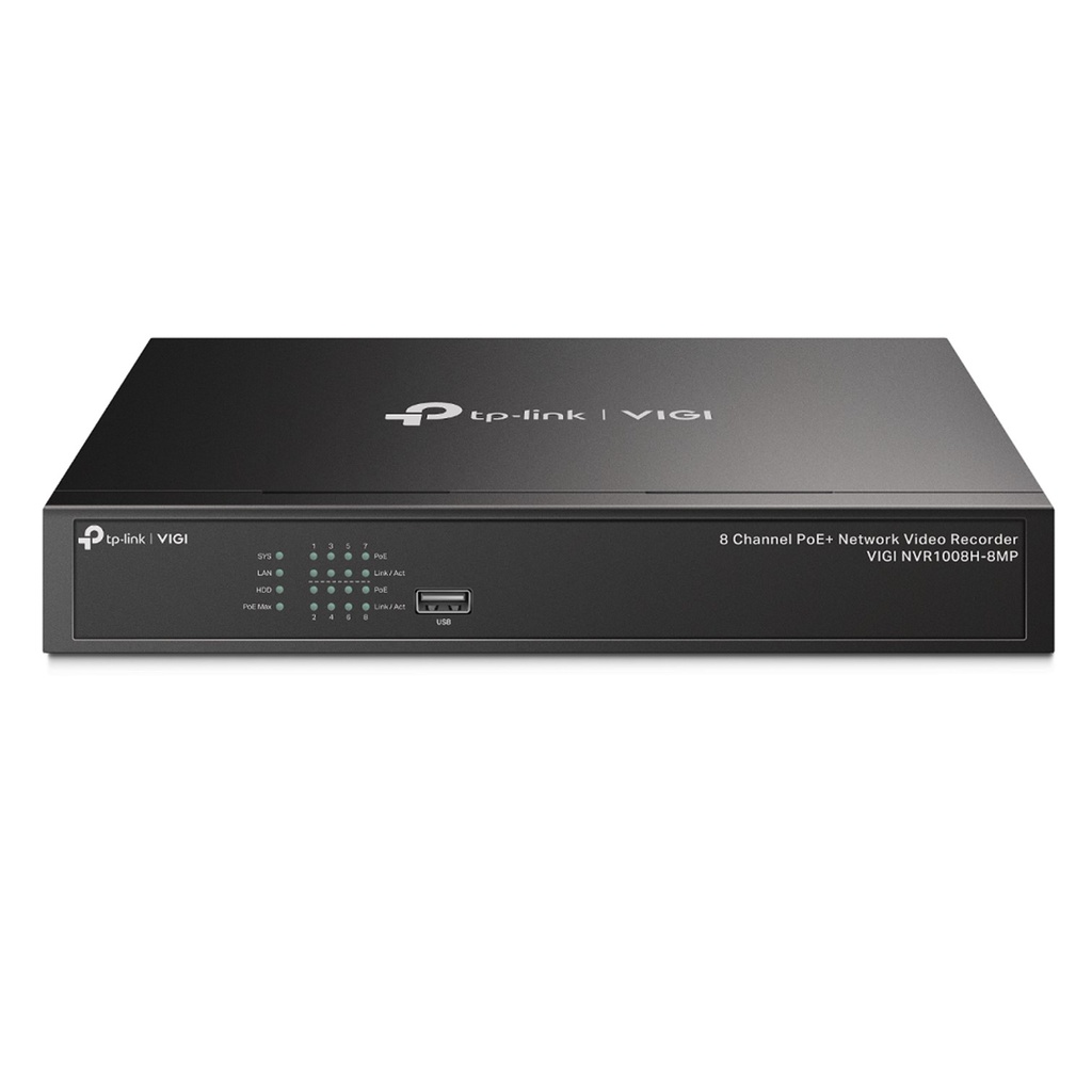 [NVR1008H-8MP] Vigi By TP-Link - NVR IP 8 Canales 8 Puertos PoE+ Salida de Vídeo HDMI 4K H.265+ ONVIF