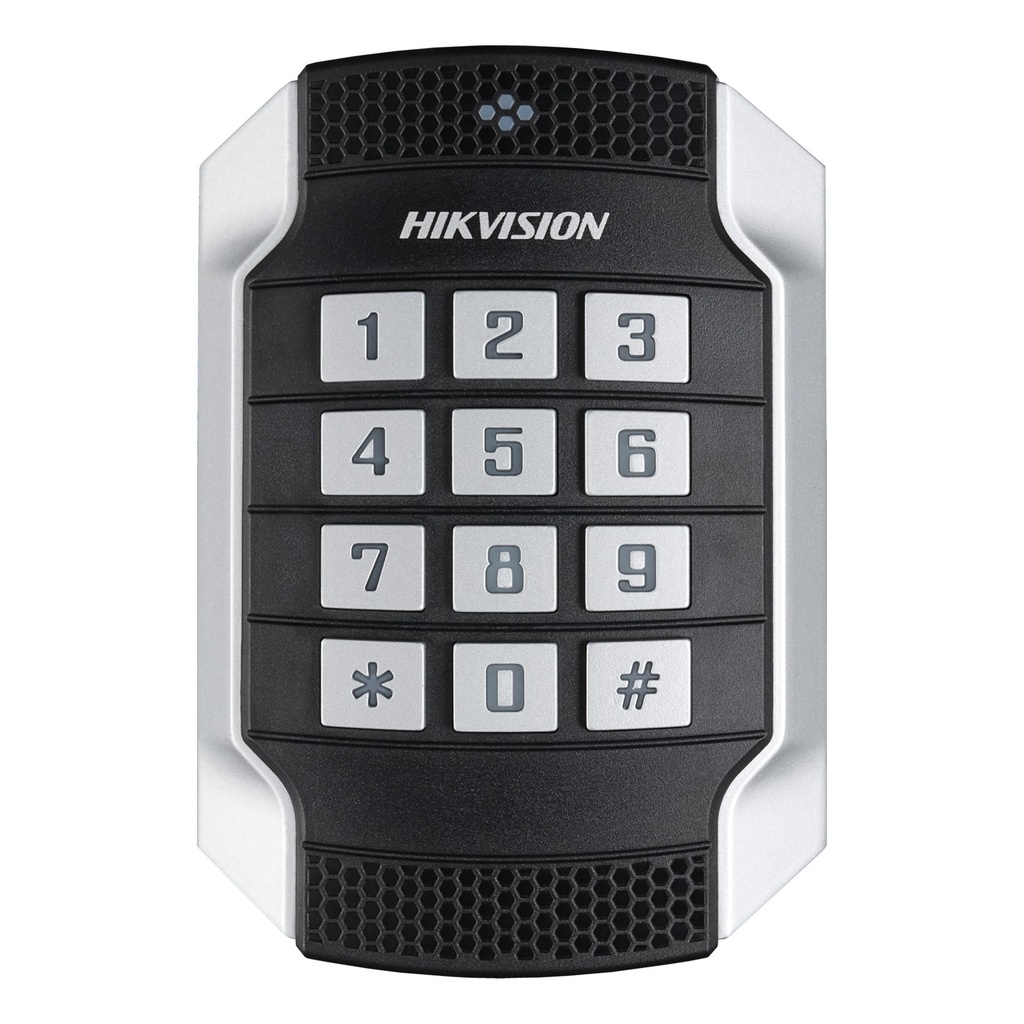 [DS-K1104MK] Hikvision - Lector de Tarjetas MIFARE y Contraseñas Wiegand W26 - W34 y RS-485 IP65 IK10 Estetico y Facil de Utilizar Indicador LED