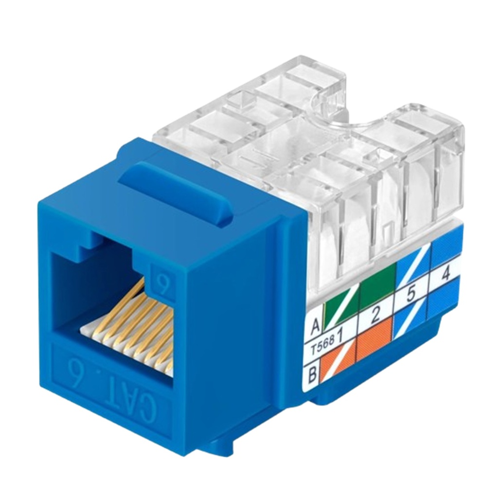 [STC-6KYSB] STC - Conector Jack Coupler RJ-45 CAT6 (Categoria 6) (Azul) [Unidad]