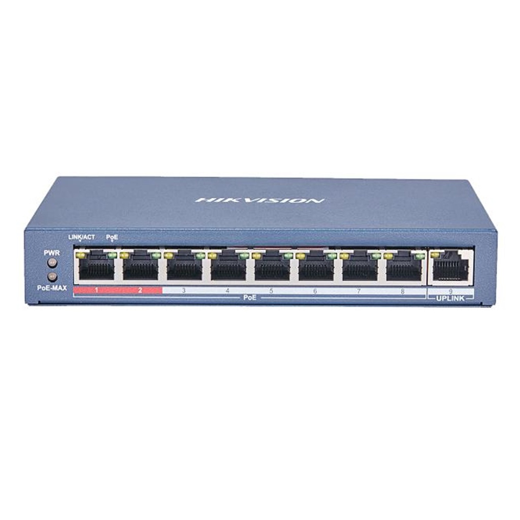 [DS-3E0109P-E] Hikvision - Switch POE 8 Puertos a 10/100 Mbps + 1 Puerto Uplink