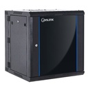 [WMG6515-550-BLACK] Onlink - Rack de Pared [15U] Cerrado Abatible 600x550x769mm con 3 Cerraduras y Puerta de Vidrio [Negro]