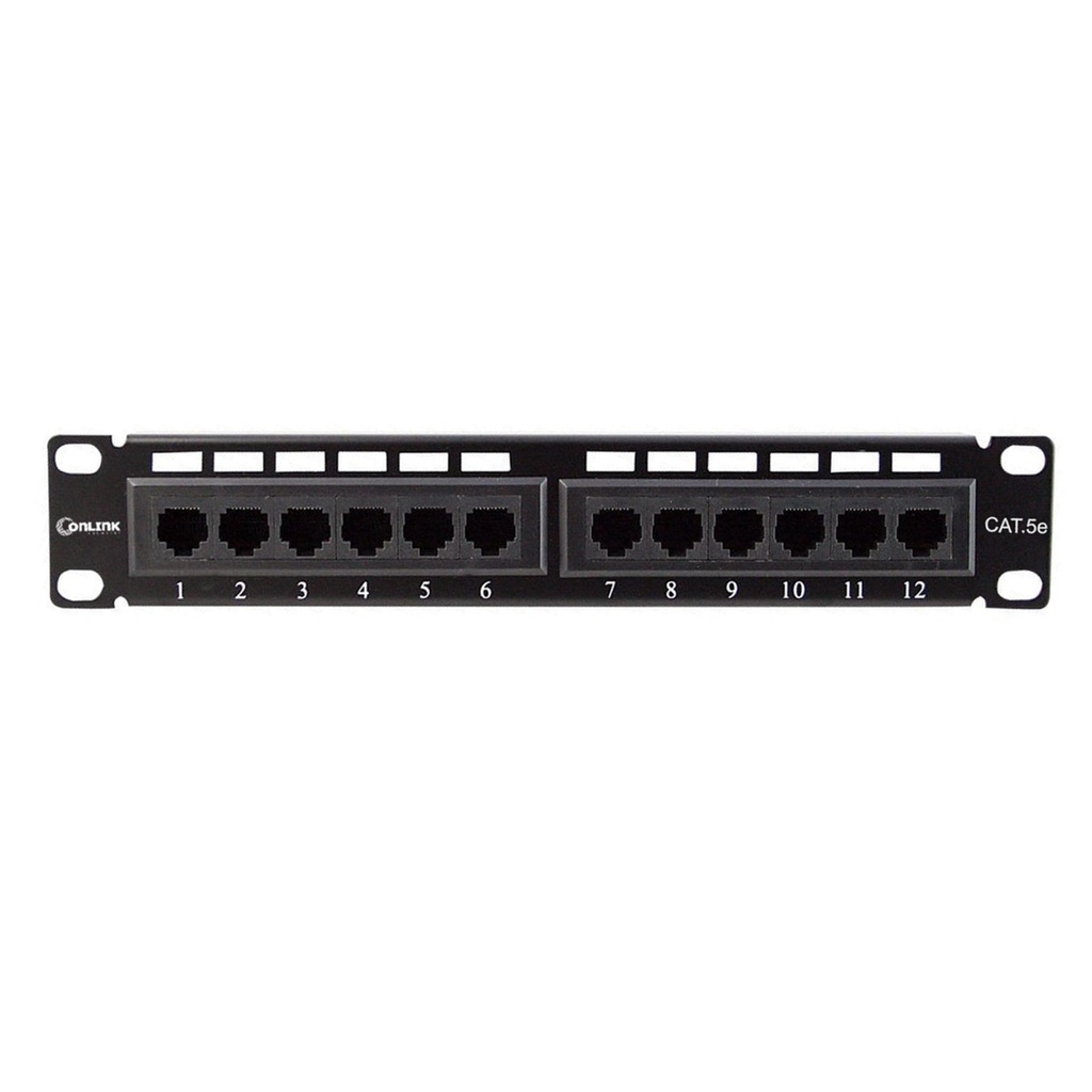 [PN-UTP5E12-Mini] Onlink - Mini Patch Panel 12 Puertos 10" 1U CAT5e (Categoria 5e)