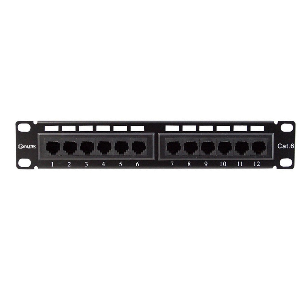 [PN-UTP612-Mini] Onlink - Mini Patch Panel 12 Puertos 10" 1U CAT6 (Categoria 6)