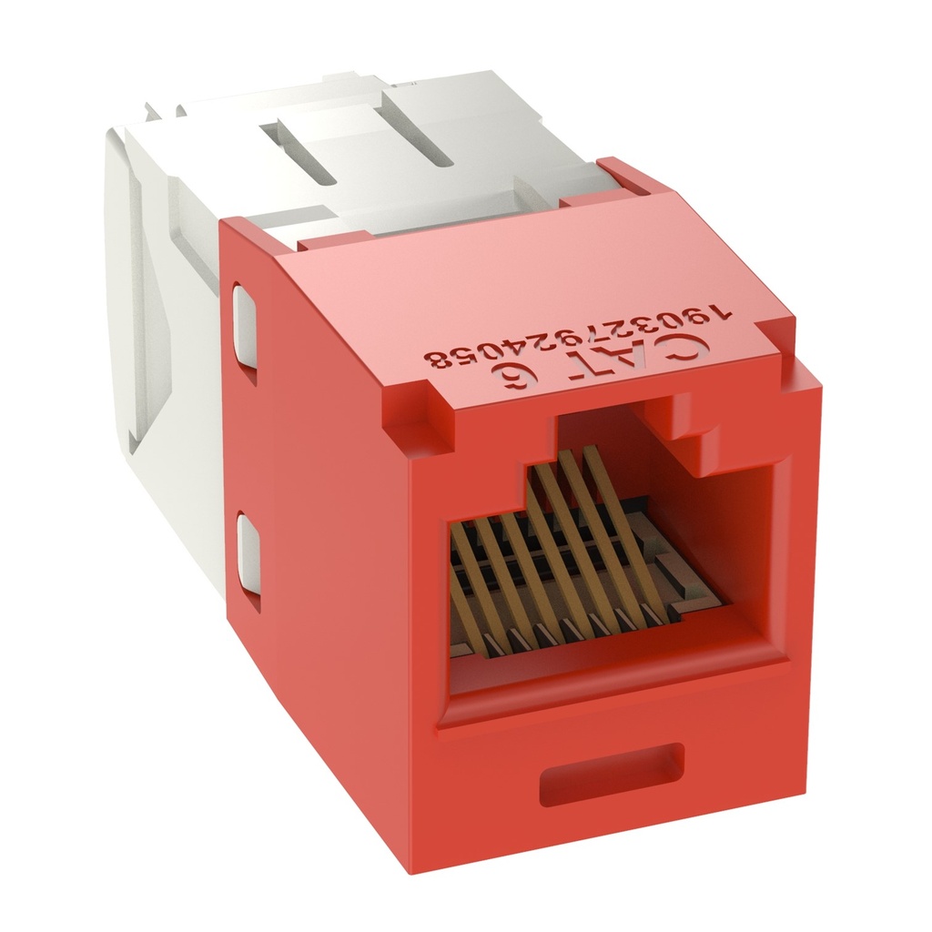 [CJ688TGRD] Panduit - Conector Jack Coupler RJ45 CAT6A (Categoria 6A) (Rojo) Pan-Net [Unidad]