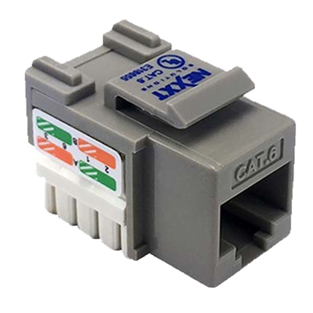 [AW121NXT21] Nexxt - Conector Jack Coupler RJ45 Tipo 110 CAT6E (Categoria 6E) (Gris) [Unidad]