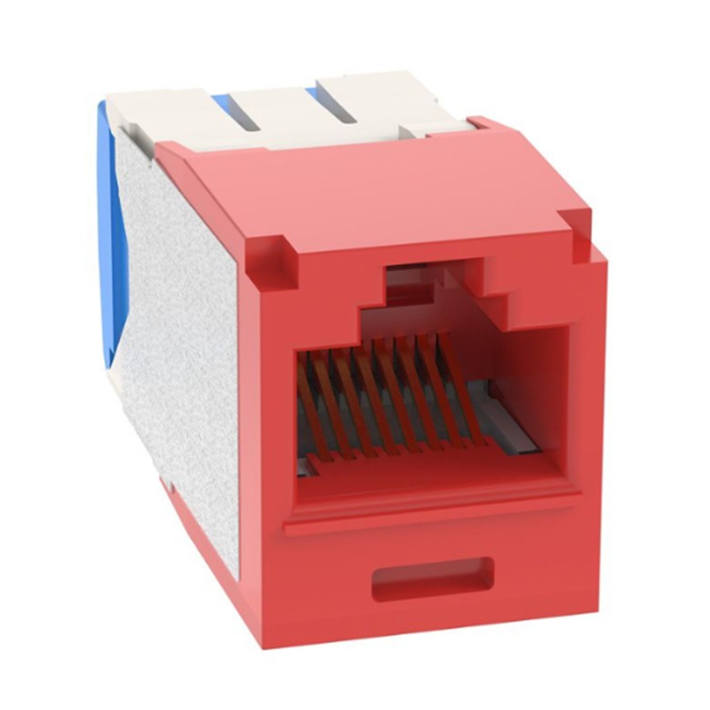 [CJ6X88TGRD] Panduit - Conector Jack Coupler RJ45 CAT6A (Categoria 6A) (Rojo) Pan-Net [Unidad]