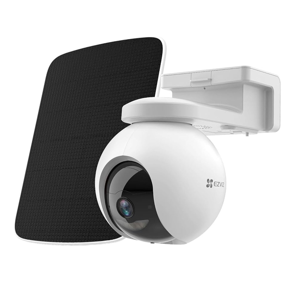 [CS-EB8/SP-R100(3MP Type-C)(Kit)] Ezviz - Kit de Cámara PT Inalambrica HD [3MP] Panorámica e Inclinable Conectividad 4G con batería y Panel Solar