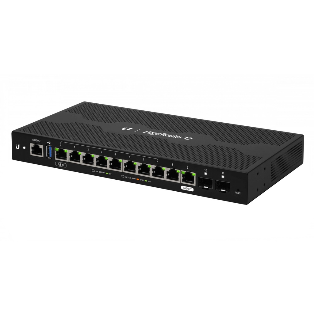 [ER-12] Ubiquiti - EdgeRouter 12 con 10 Puertos 10/100/1000 Mbps + 2 Puertos SFP con Funciones Avanzadas de Ruteo