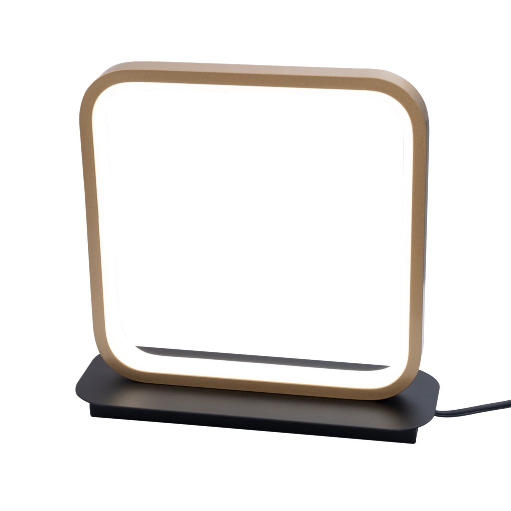 [S-03M1-NO] Lucerna - Lampara de Mesa Decorativa Portrait 12W NEGRA/ORO [200X200x250mm] C/Switch 3 tonos 3K-4K-6K 
