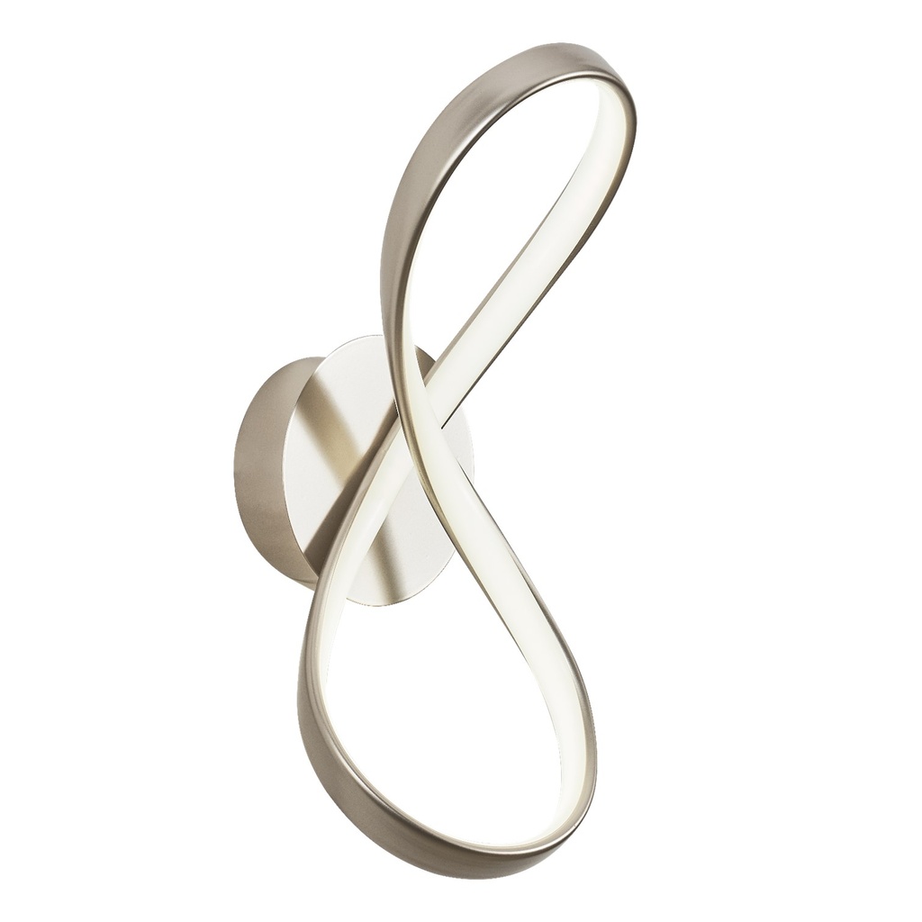 [S-06A1-NI] Lucerna - Lampara de Pared Decorativa Aurora 12W Nickel [150x140x360mm] C/Switch 3 tonos 3K-4K-6K