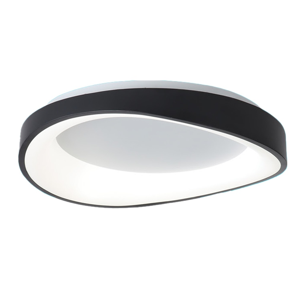 [S-703N] Lucerna - Lampara de Techo Plafon Decorativo Orbix 40W Negro [420mmx90mm] C/Control Dimerizable 3K-4K-6K Superficial