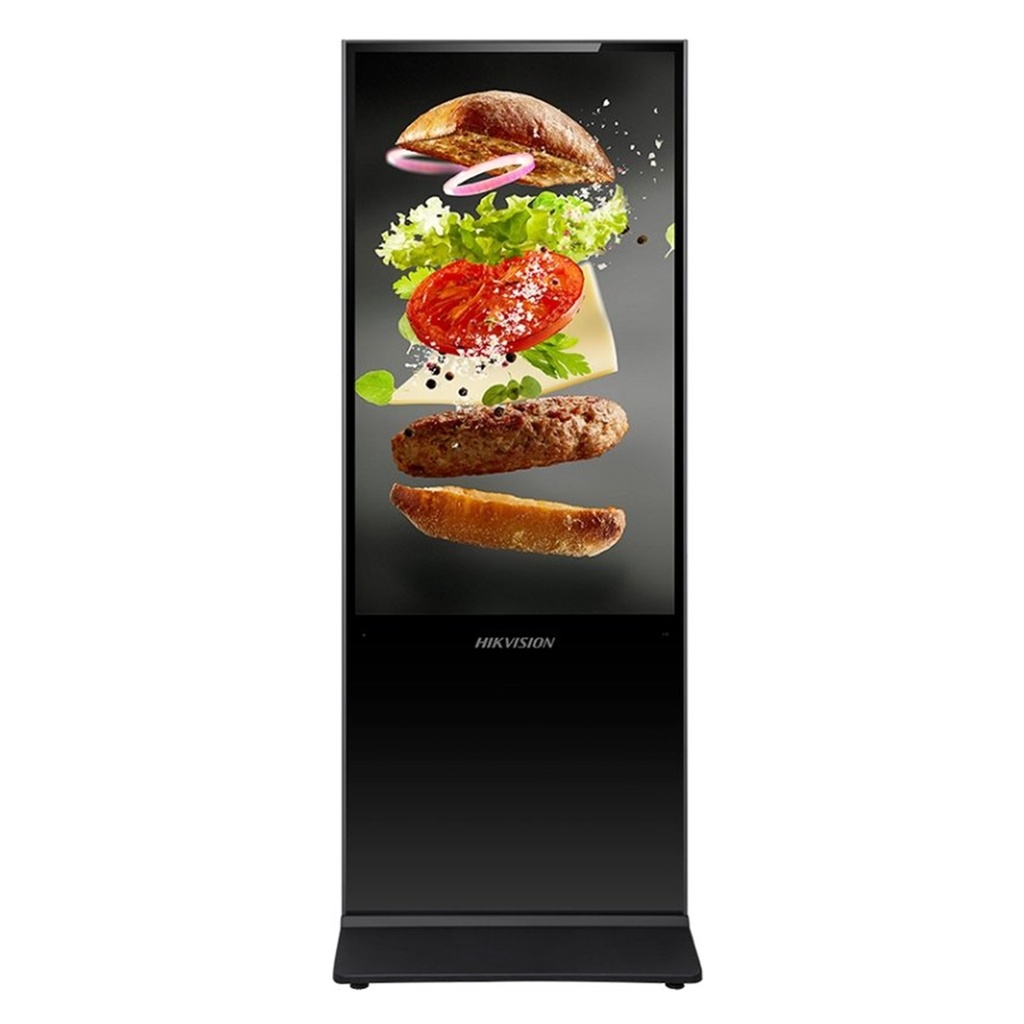 [DS-D6043UL-B/S] Hikvision - Pantalla de 43" 4K para Publicidad Digital Base para Piso (Totem) Puertos USB Entrada de Video HDMI y VGA WiFi Altavoz Integrada