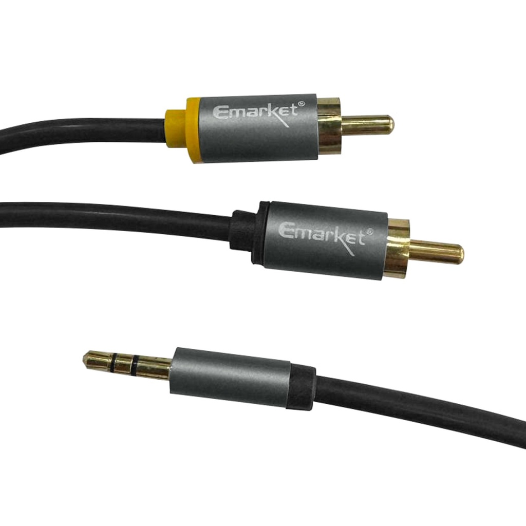[CAB123] Cable Audio Plug 3.5mm a RCA Aluminio [3 Metros]