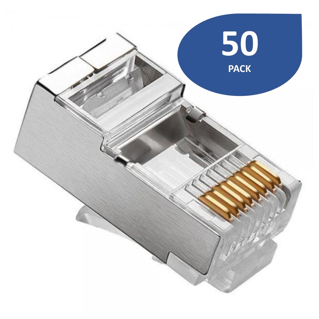 [ATB-CRJ45F6] Beconnect - Conector RJ45 Blindado Categoria 6 FTP [50 Unidades]
