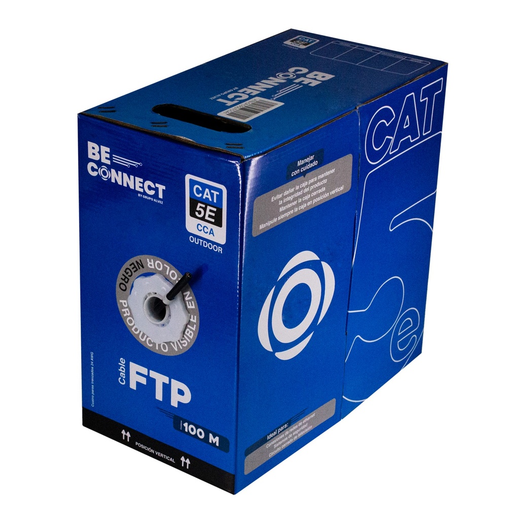 [ATB-CFC5OUTCCA1] Beconnect - Cable FTP Apantallado Outdoor Categoria 5E CCA Doble chaqueta [Bobina 100 Metros]