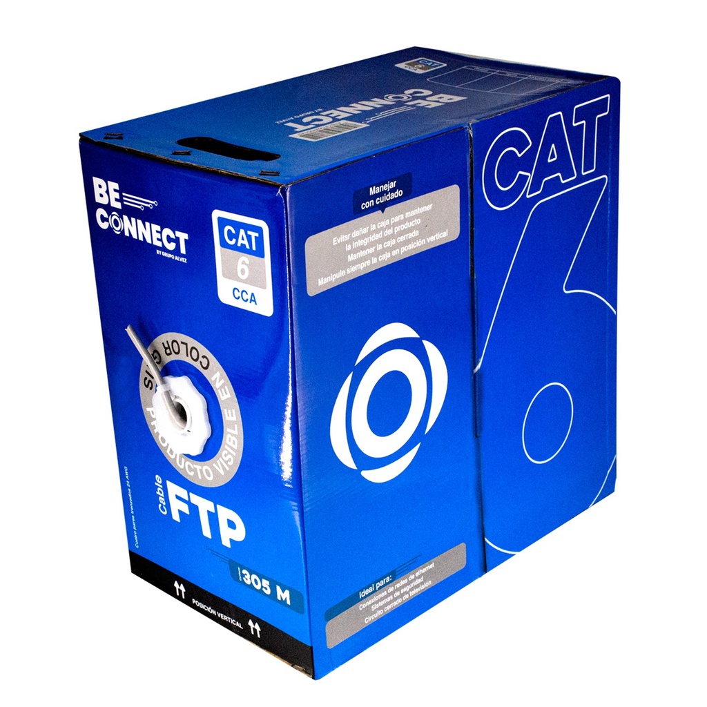 [ATB-CFC6INDCCA3] Beconnect - Cable FTP Apantallado CAT6 (Categoria 6) CCA Interior (Gris) [Bobina 305 Metros]