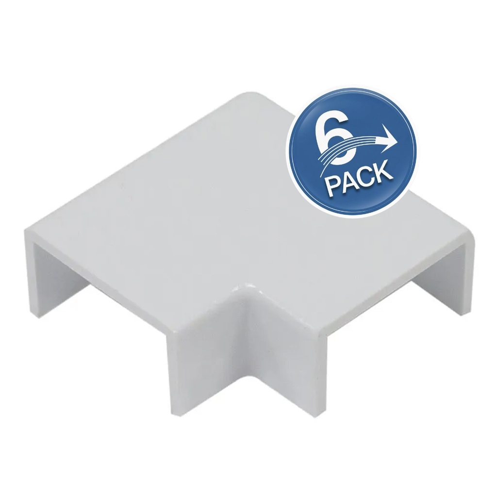 [ATY-AP2525] Beconnect - Angulo Plano para Canaleta 25x25 [Pack 6 unidades]