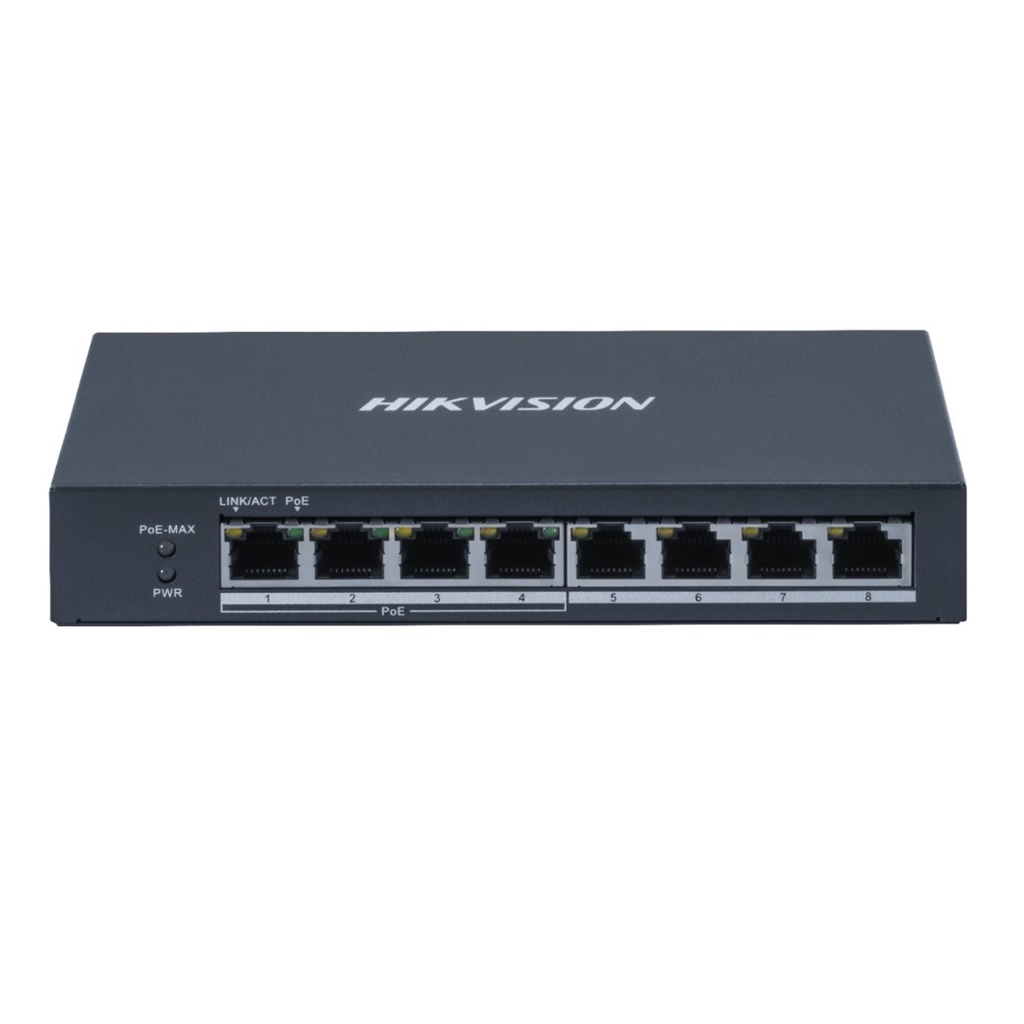 [DS-3E0508P-O] Hikvision - Switch POE 8 Puertos Gigabit con 4 Puertos POE