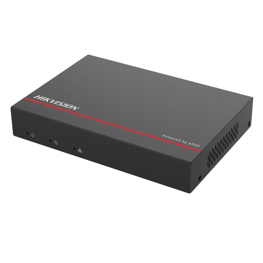 [DS-E04NI-Q1/4P(SSD1T)] Hikvision - NVR + SSD [4MP] 4 Canales IP 4 Puertos PoE 1 SSD de 1 TB AcuSense Diseño Compacto y Cero Ruido