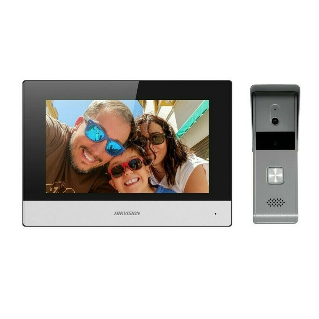 [DS-KIS303-P] Hikvision - Kit de Videoportero Analógico IP a 4 Hilos Cable o WiFi con Pantalla LCD a Color de 7"