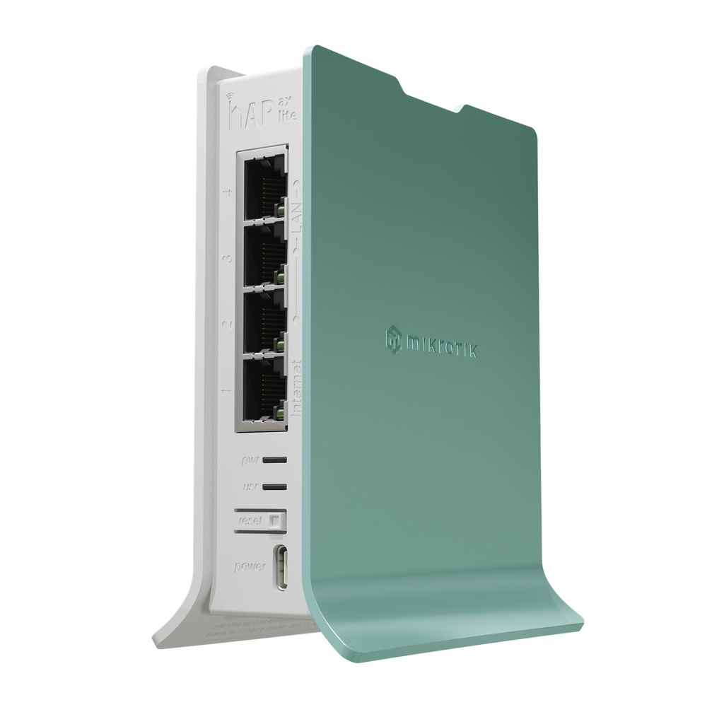 [L41G-2axD] Mikrotik - (hAP ax lite) Router WiFi 2.4 Gen6 802.11b/g/n/ax 160mW de Potencia 4 Puertos Gigabit