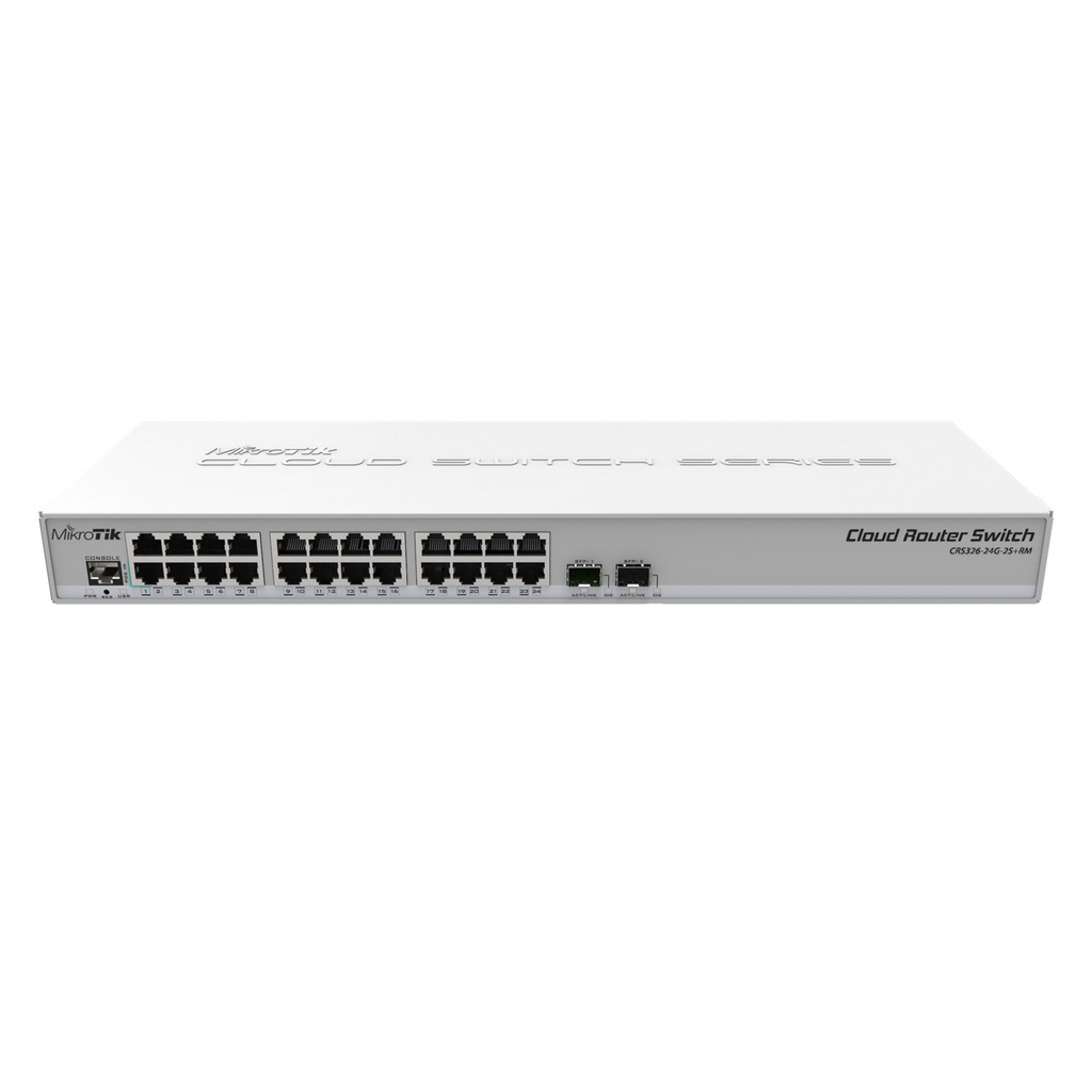 [CRS326-24G-2S+RM] Mikrotik - Switch Sistema Operativo Dual 24 Puertos Gigabit Ethernet y 2 Puertos SFP+