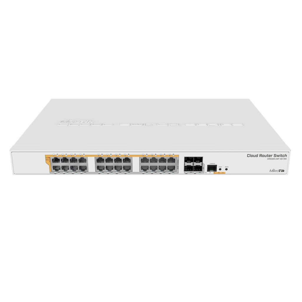 [CRS328-24P-4S+RM] Mikrotik - Cloud Router Switch Administrable 24 Puertos Gigabit Ethernet Router/Switch 10Gbps SFP+