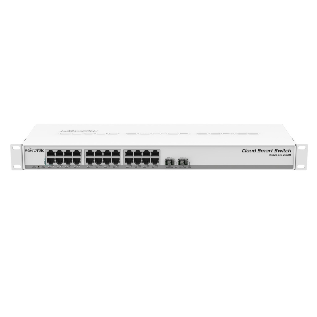 [CSS326-24G-2S+RM] Mikrotik - Cloud Smart Switch 24 Puertos Gigabit 2 Puertos SFP+ SwitchOS